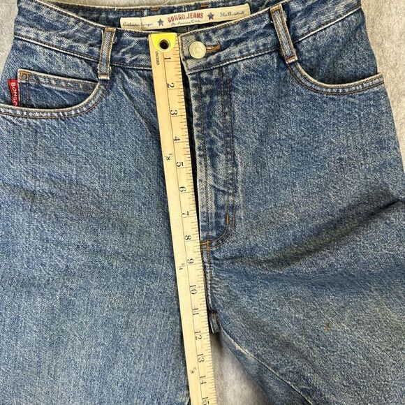Bongo Women’s Size 7 Mom Jeans Blue Dark Wash Denim High Waist 90s Style Stretch - Picture 2 of 10
